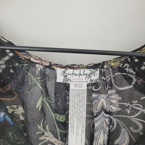 Free People Intimately Must Have Been Love Sheer Floral Long Sleeve Bodysuit L - Picture 3 of 11